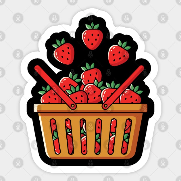 Strawberry Basket Sticker by enrynz